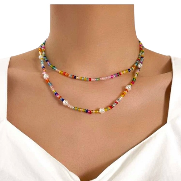 Bohemian Beaded Multicolored Necklace - Picture 1 of 5